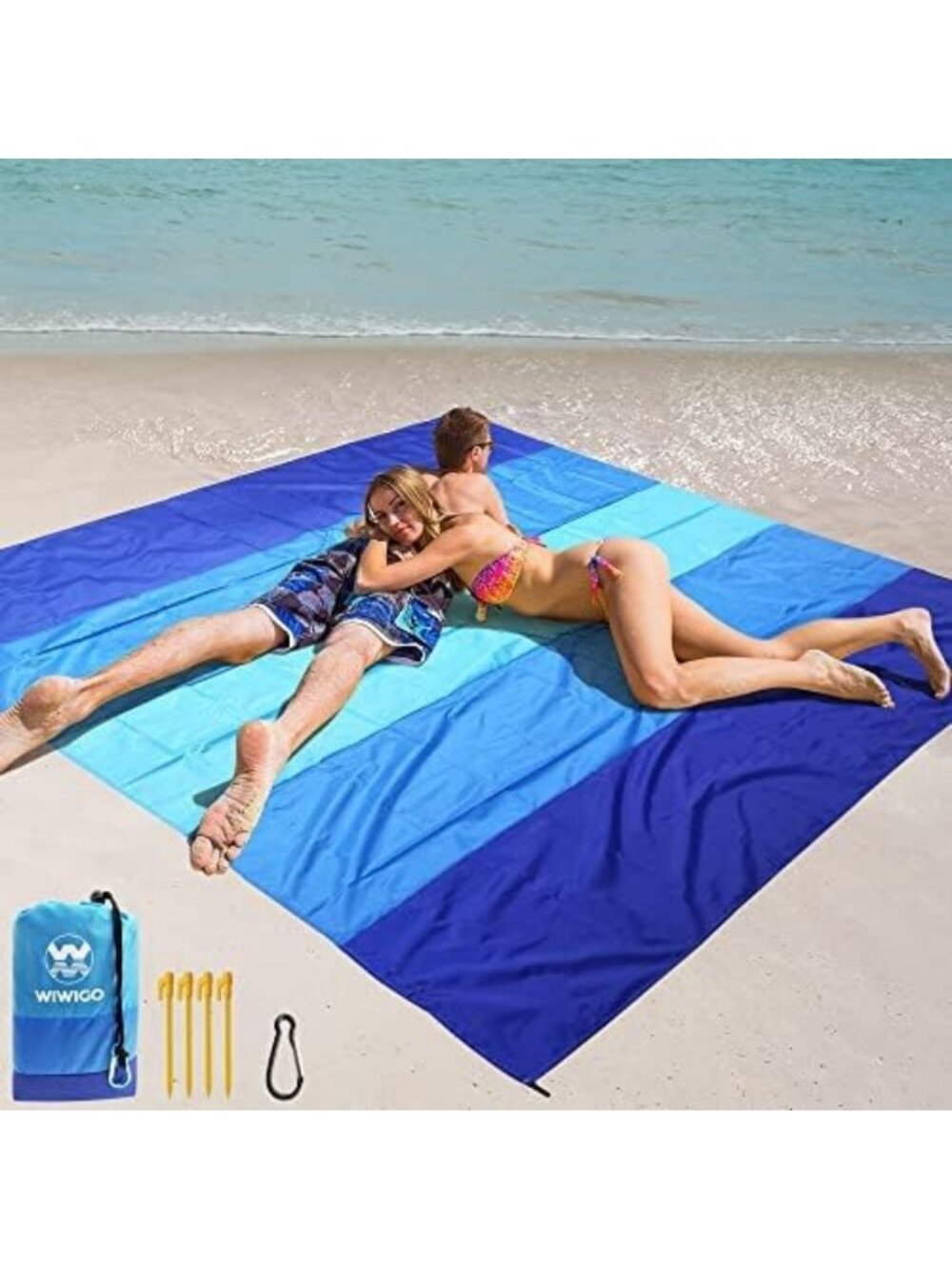 Waterproof Sandproof Beach Blanket Mat for 2-8 Adults | Quick Drying Outdoor